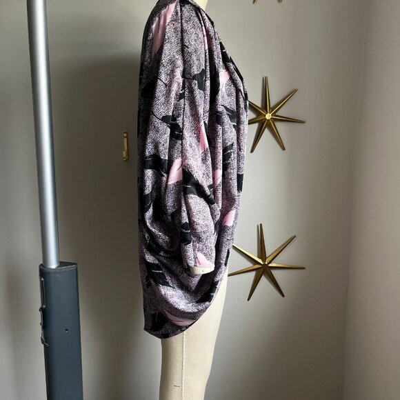 Vintage Black and Pink leaf Cocoon Cardigan - Picture 2 of 10